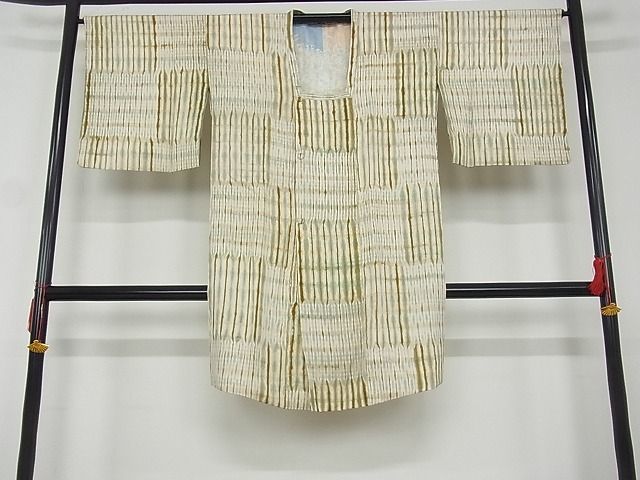 平和屋-こころ店■道行コート 絞り ロング丈 正絹 逸品 1B-wt1963の画像1