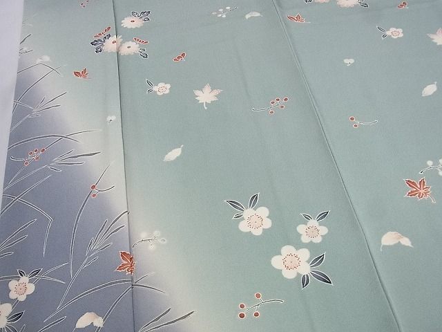 平和屋-こころ店◆訪問着　友禅　草花文　暈し染め　着丈169cm　裄丈66.5cm　正絹　逸品　mop3383_画像4