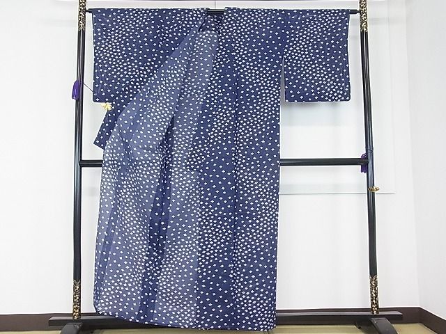 平和屋川間店■夏物　小紋　絽　流水舞花文　洗える着物　rv5749_画像3