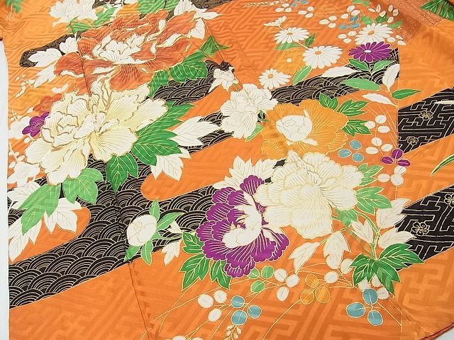 平和屋2■豪華振袖　駒刺繍　エ霞枝花文　金彩　逸品　ox5461_画像5