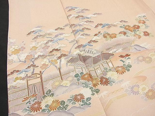 平和屋野田店■訪問着　御所解風景花文　金彩　逸品　未使用　n-ne3393_画像4