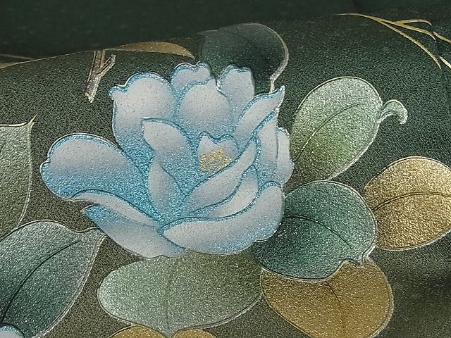 平和屋-こころ店■訪問着　薔薇　鼓　暈し染め　金彩　着丈162.5cm　裄丈67cm　正絹　逸品　A-ja5863_画像5