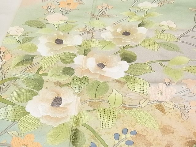 平和屋-こころ店■訪問着　総刺繍　中国三大刺繍　蘇州刺繍　枝花文　暈し染め　金彩　着丈160.5cm　裄丈66.5cm　正絹　逸品　A-ta8862_画像4