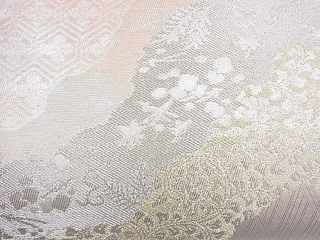 平和屋2■和装小物　バッグ・草履セット　東京胡蝶　道長花文　銀糸　逸品　aaa6803_画像3