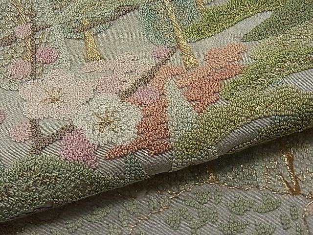 平和屋1■豪華色留袖　総相良刺繍　蘇州刺繍　相良百景　金糸　逸品　未使用　1yc3775_画像7