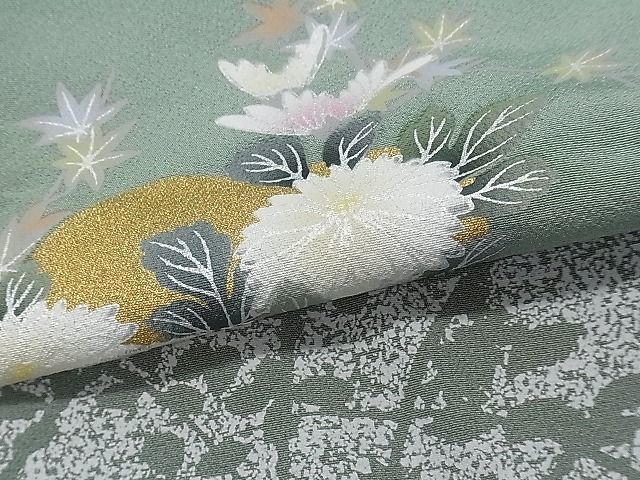 平和屋1■訪問着　刺繍　菊丸文　暈し染め　金彩　逸品　未使用　ua6901_画像6