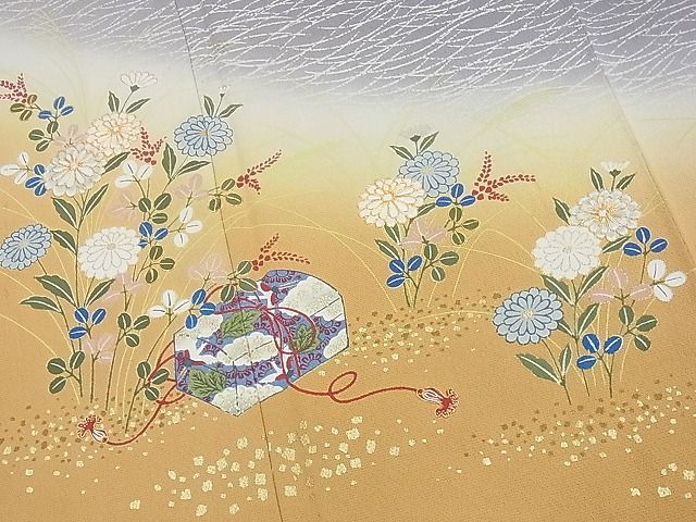 平和屋野田店■ファッションデザイナー 花井幸子　色留訪問着　駒刺繍　文箱花文　暈し染め　金彩　逸品　n-yc5852_画像4