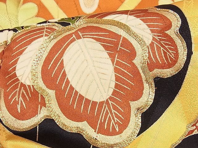 平和屋野田店■豪華振袖　駒刺繍　檜扇吉祥桐花文　金彩　逸品　n-pk5421_画像7