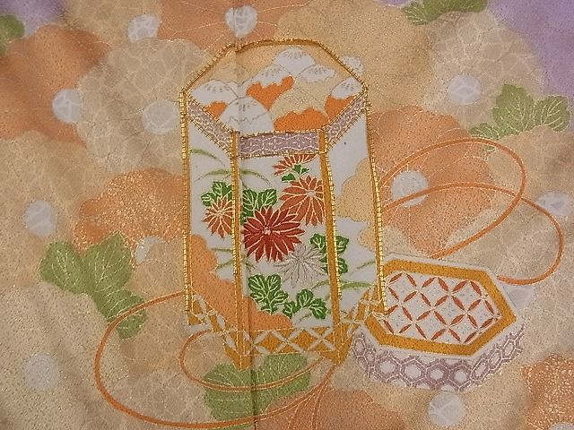 平和屋川間店■訪問着　駒刺繍　貝桶花文　金彩　逸品　n-mz3869_画像4