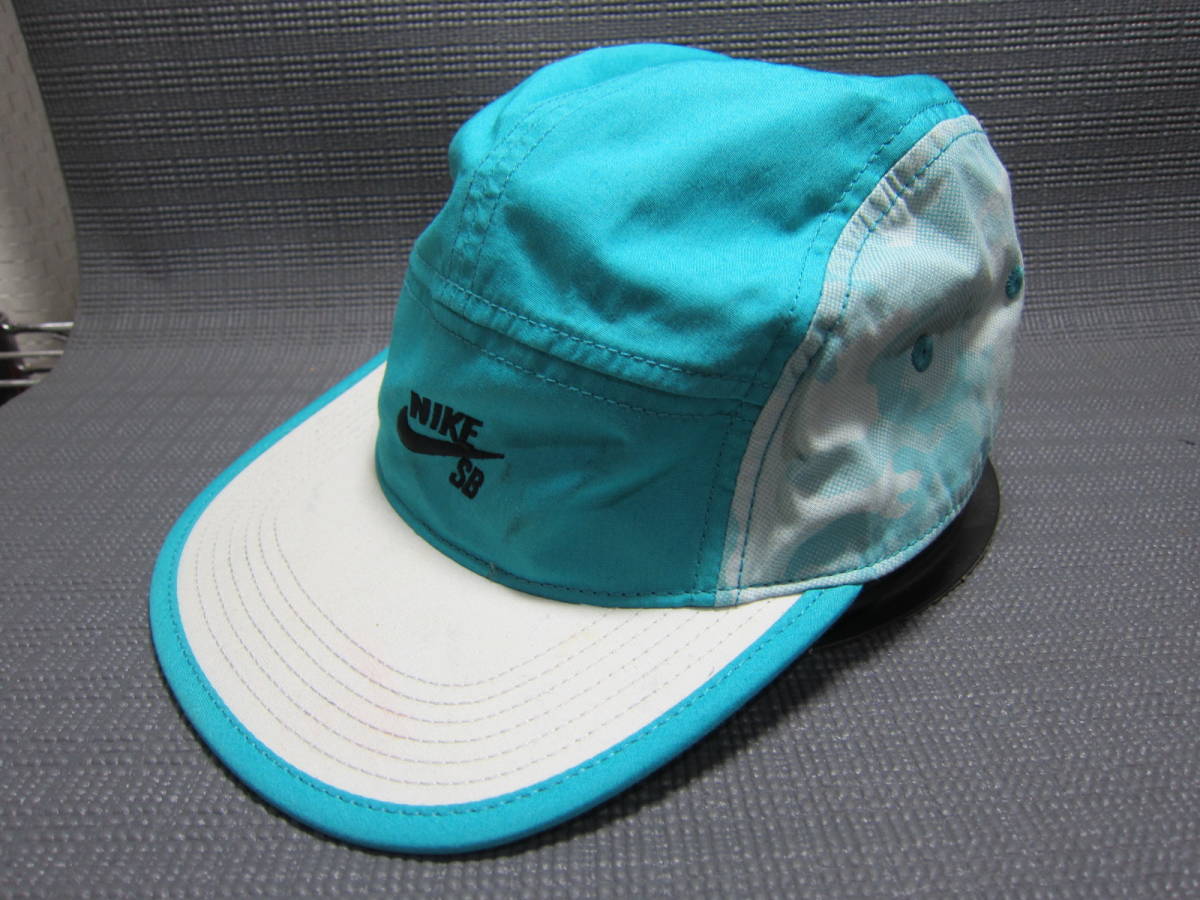 NIKE ナイキ ランニングキャップ 帽子 水色×白 56～59cm S2402Aの画像1