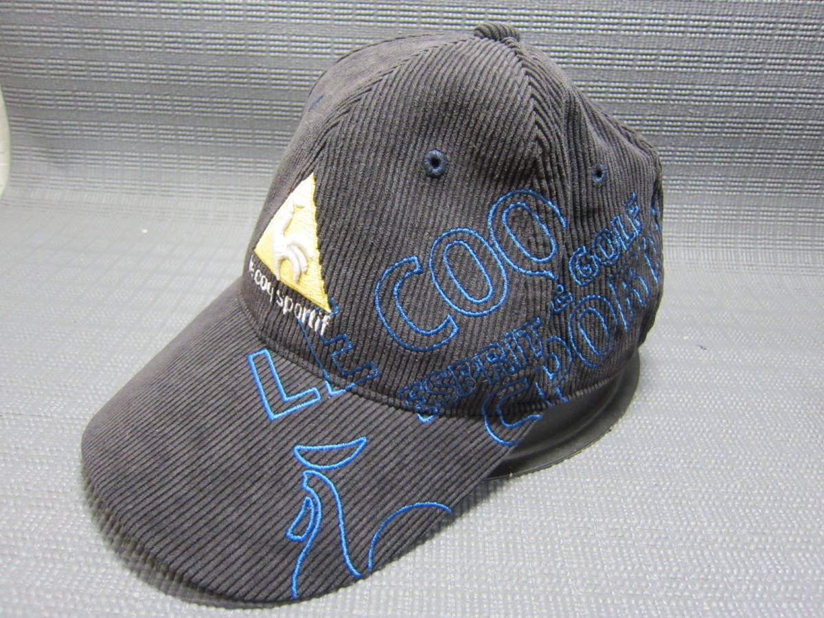 Le Coq Lecoque Golf Cap Hat Black Corduroy Free Size S2402C