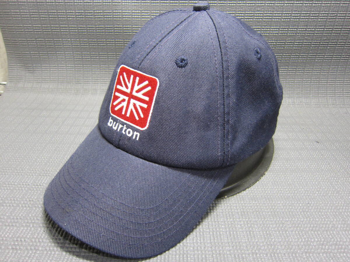 アメリカ製 made in USA BURTON バートン ロゴ刺繍 キャップ 帽子 紺 56～58cm S2402Eの画像1