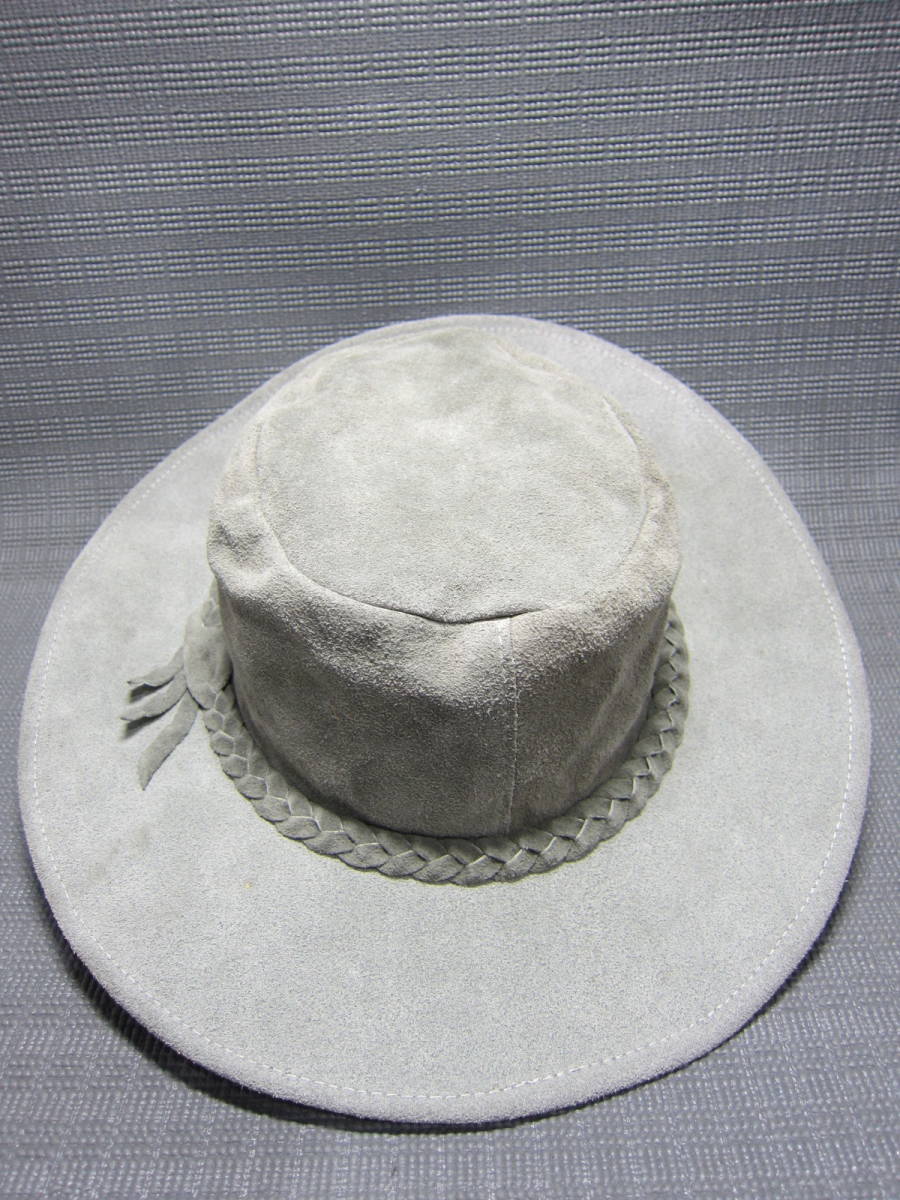 MOOROOMBAH HATS スエード 本革 紳士 帽子 グレー XLサイズ 58～59cm J2402Aの画像3