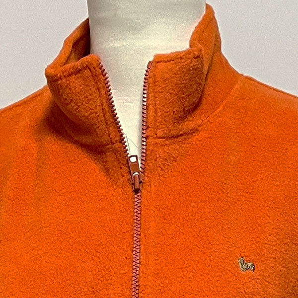 日本製フリース素材のジップアップジャケットM寸（オレンジ色）_画像6
