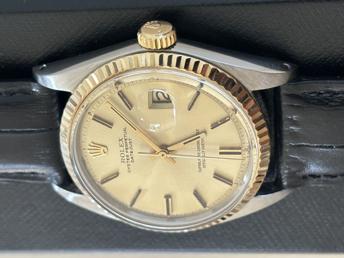 ロレックス 1601 オイスターパーペチュアル デイトジャスト 1970年 リダンダイヤル SS/YG メンズ 腕時計 ROLEX アンティーク_画像6