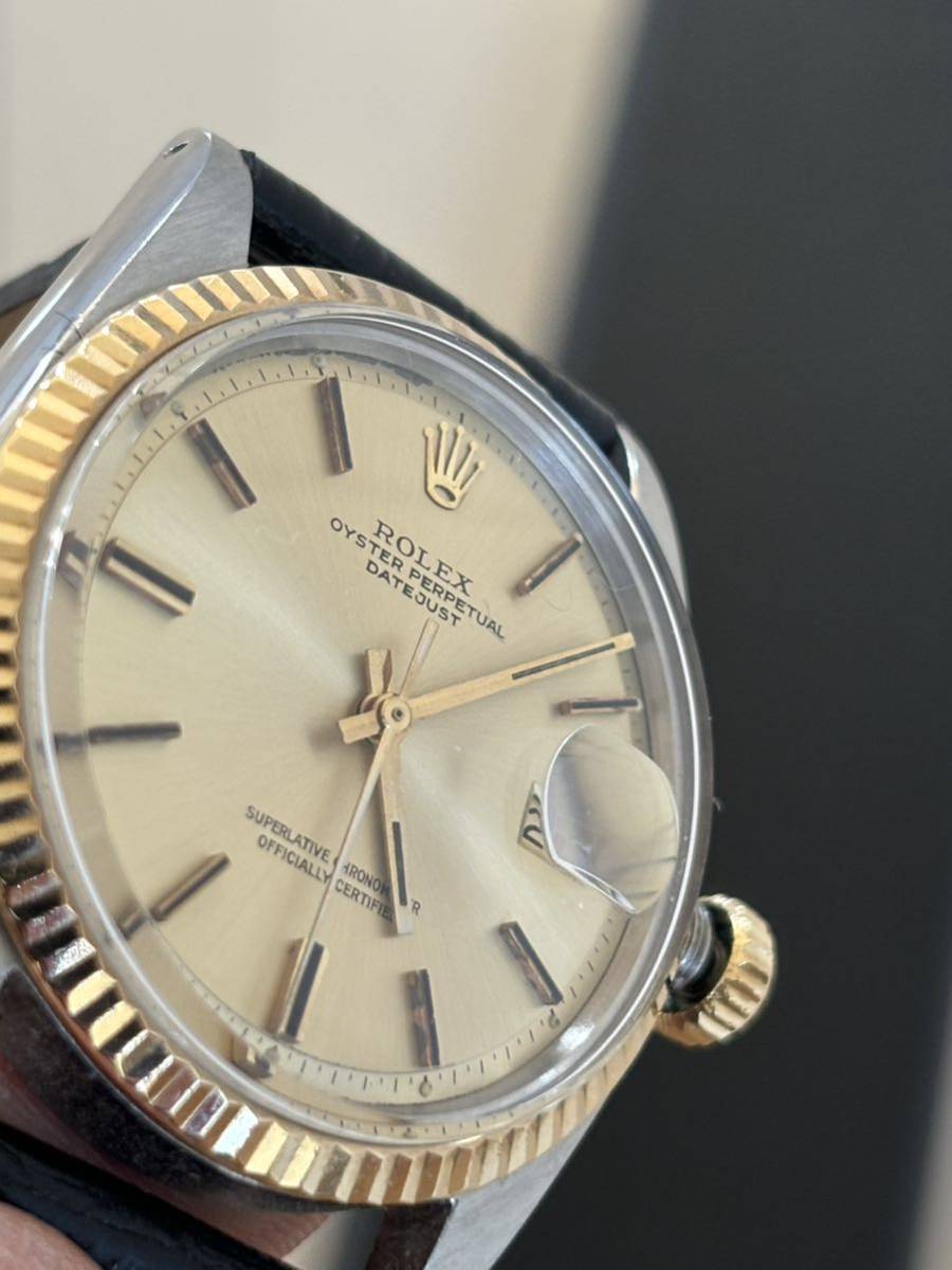 ロレックス 1601 オイスターパーペチュアル デイトジャスト 1970年 リダンダイヤル SS/YG メンズ 腕時計 ROLEX アンティーク_画像9