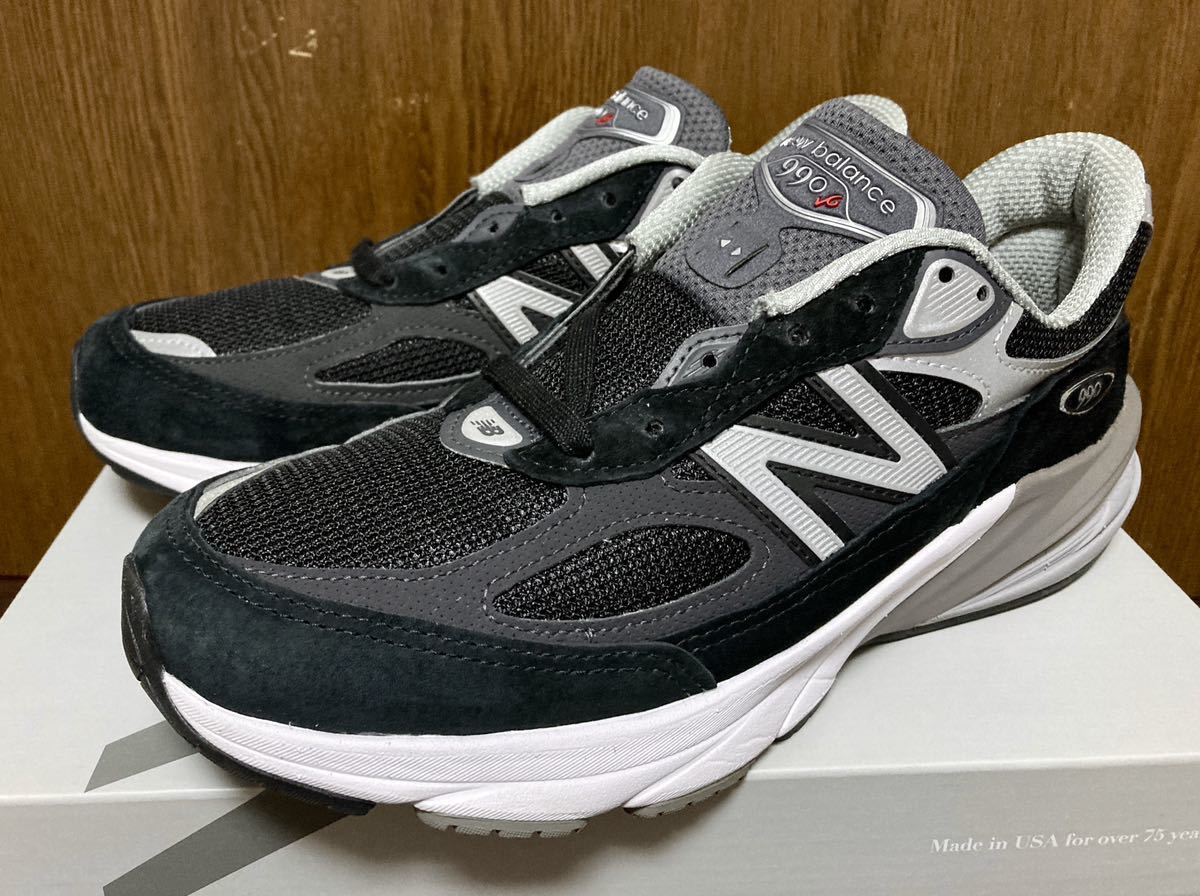 22年製 NEW BALANCE M990 BK6 V6 990 ニューバランス スニーカー MADE IN USA アメリカ 米国製 BLACK SUEDE ブラック スエード 黒 US8.5