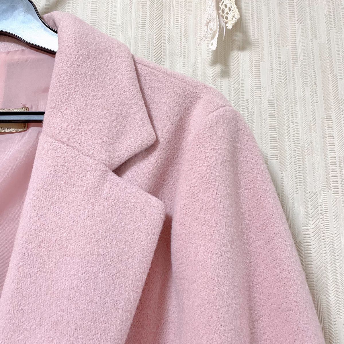 MAKMAKS チェスターコート ロングコート 韓国 ピンク 量産型 可愛い 長袖 オフィスカジュアル