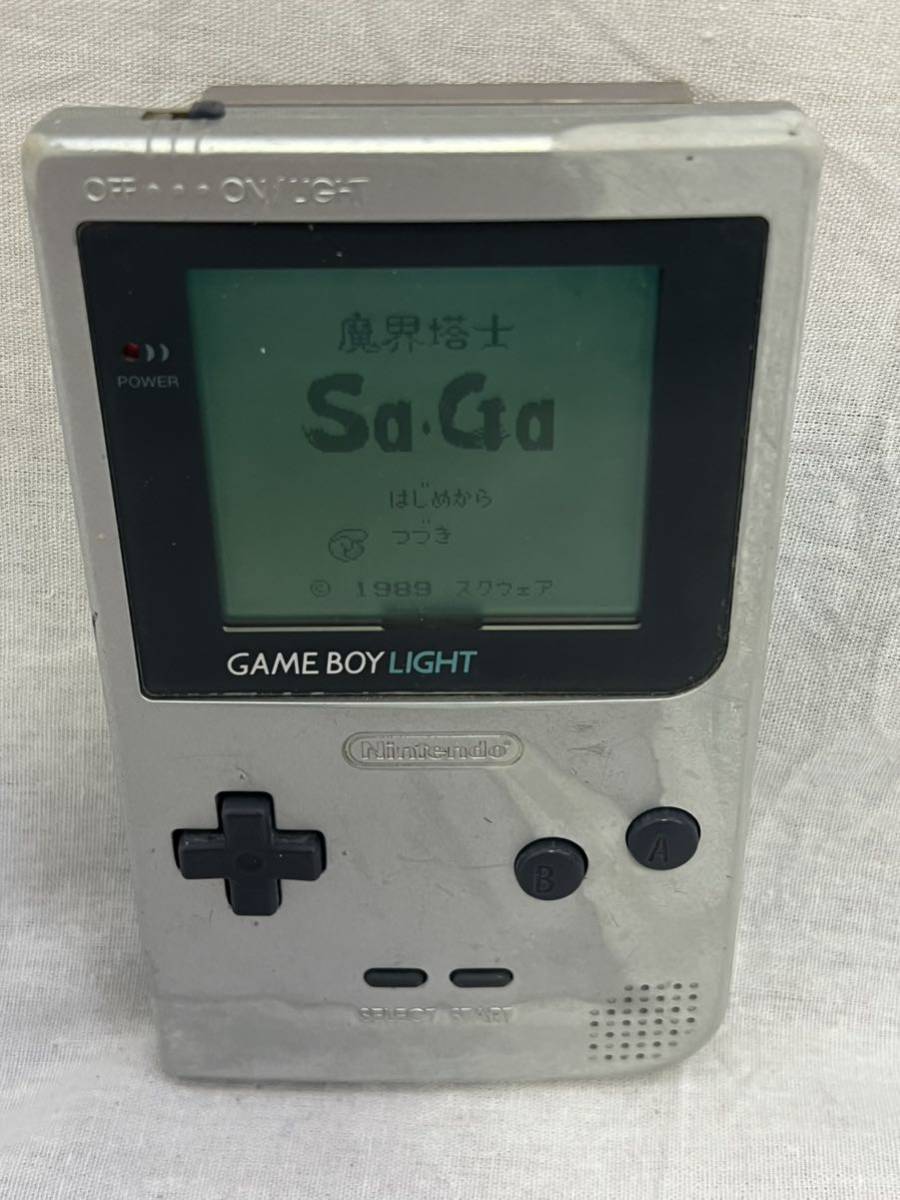 起動ok ゲームボーイ ライト 本体 MGB-101 シルバー GB 任天堂 GAMEBOY LIGHT Nintendo ニンテンドー 銀 バックライト_画像2