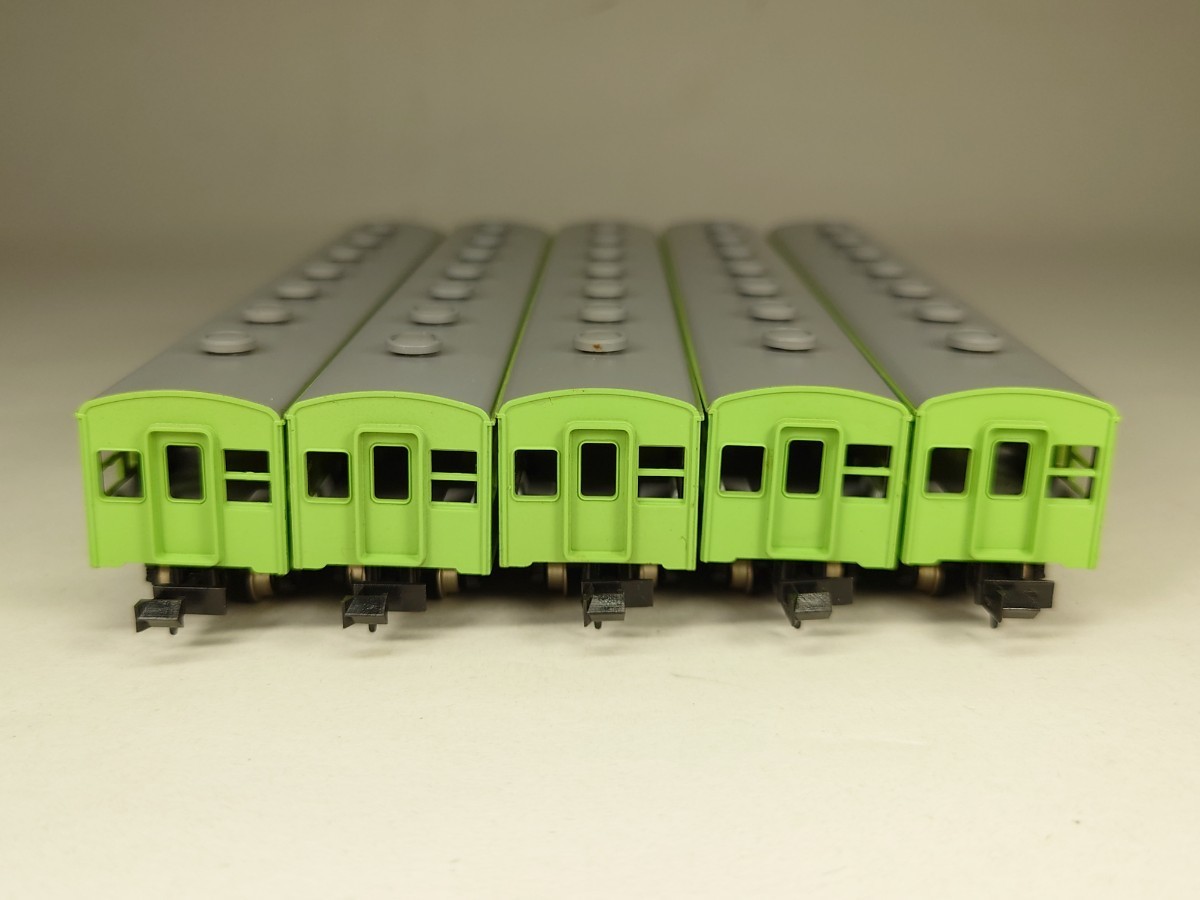 KATO カトー Nゲージ 103系 クハ103 サハ103 通勤電車 T車 5セット ウグイス 鉄道模型_画像5