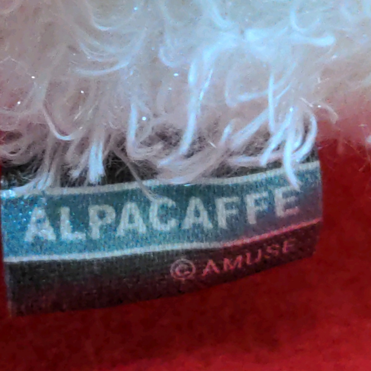 ALPACAFFE COFFEE アルパカ マスコット　2点 ぬいぐるみ キーホルダー 高さ約8cm　昭和レトロ アンティーク ヴィンテージ　ピンク ホワイト_画像6