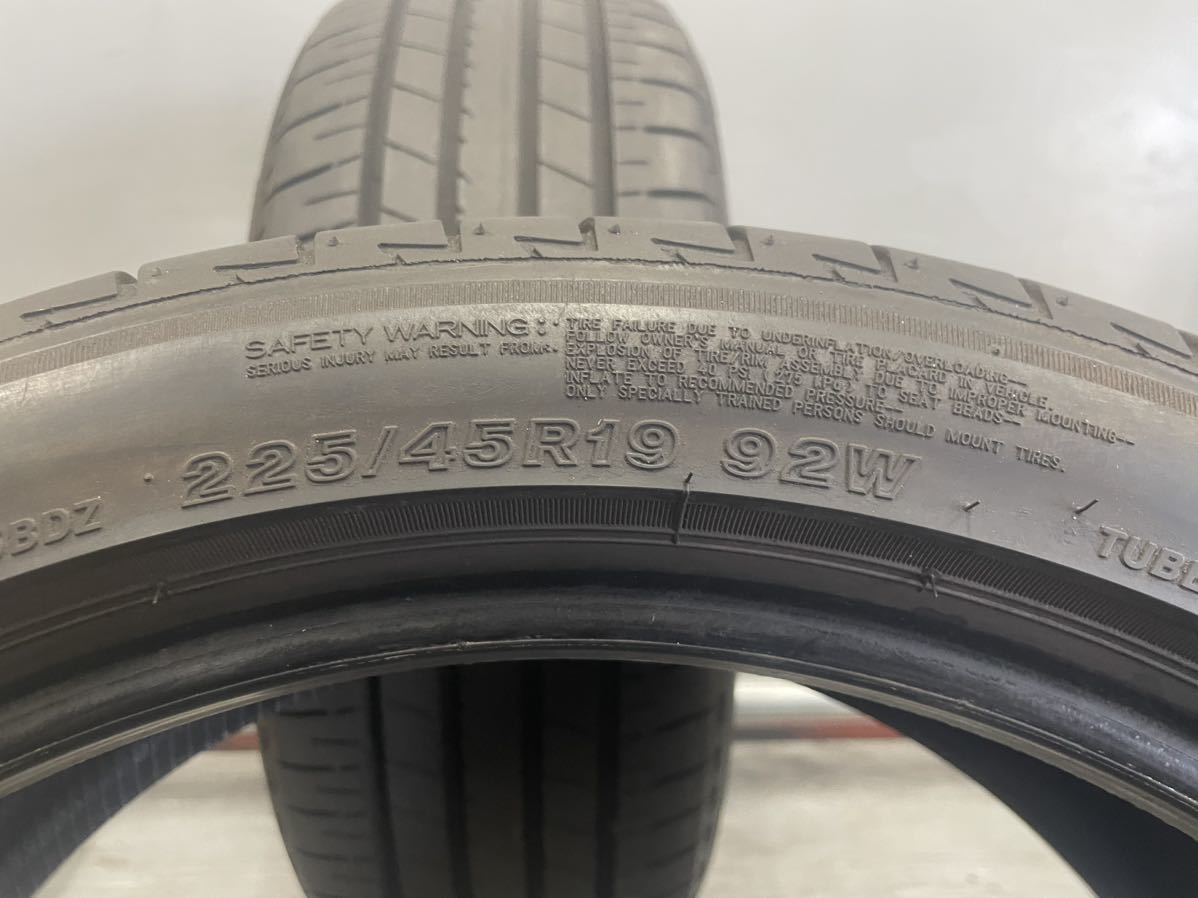 225/45R19(92W)[商品番号7270] ブリヂストン TURANZA T005A 2019年製 2本セット 225/45/19の画像5