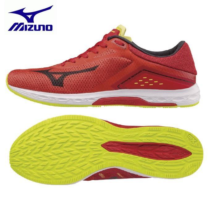 【新品】ミズノ mizuno J1GC173409 [メンズ ランニングシューズ WAVE SONIC レッド×ブラック×イエロー 25.0cm]