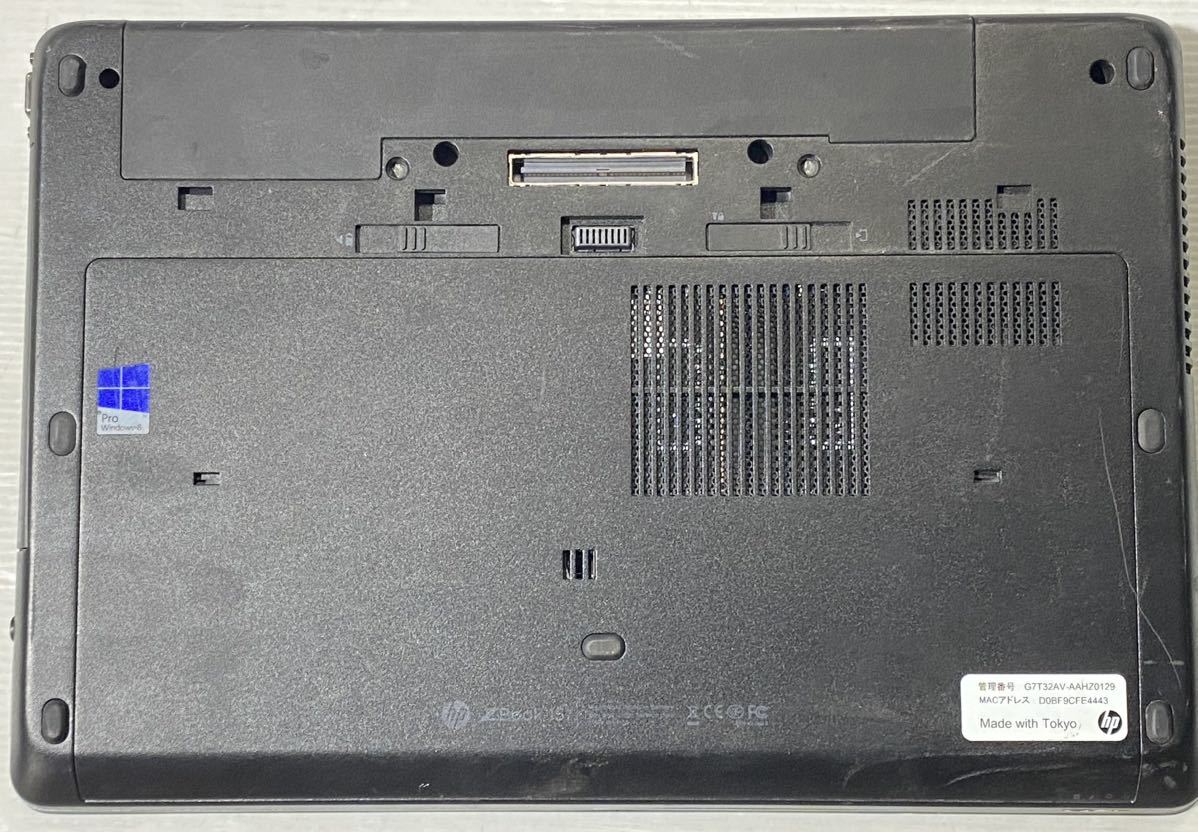 Bios 起動確認済み HP ZBook 15 G2 Core i7-4710MQメモリ8GB/15.6インチ ジャンク105_画像6