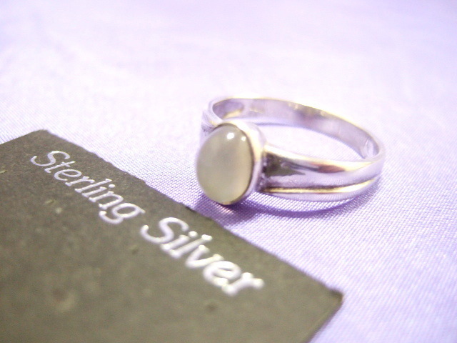  Yokohama newest with translation silver 925SILVER silver! attraction. moonstone manner ring 18 number postage 220 jpy ring b49hei