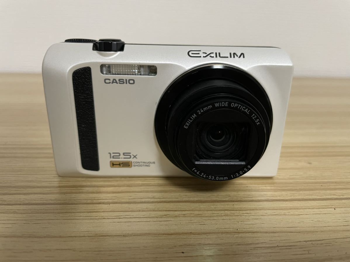 ジャンク品 CASIO EXILIM EX-ZR100 ホワイト コンパクトデジタルカメラ 動作確認済み 説明書付き 箱付き エラー表示_画像3
