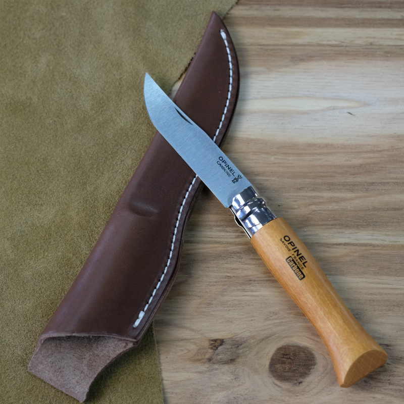 opinel オピネル ナイフケース シース no9 シースナイフ化 サドルレザー 本革製 新品未使用品 _画像3