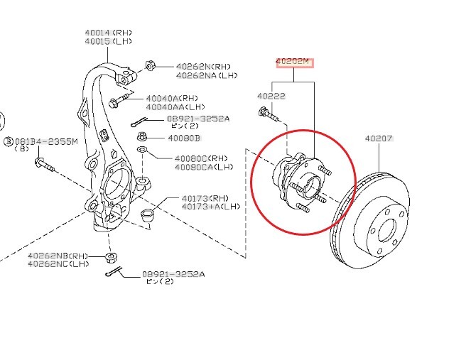 日産　スカイラインクロスオーバー J50　NJ50　フーガ　Y51　KY51　フロント　ハブベアリング　2個　アツセンブリーフロント アクスル