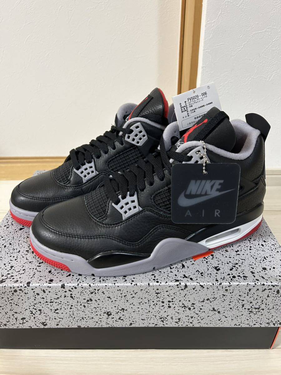 新品未使用 28cm Nike Air Jordan 4 Retro Bred Reimagined ナイキ エア ジョーダン レトロ ブレッド リイマジンド 10 FV5029-006_画像1