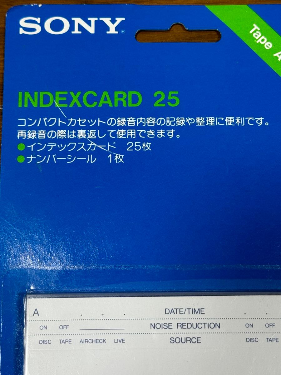［未開封］ソニー　カセットテープ用インデックスカード