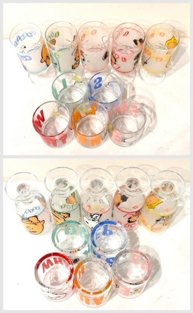 【美品】 SNOOPY スヌーピー グラスセット 10個セット カップ ガラス イラストコップ 来客用 おもてなし カラフル_画像2
