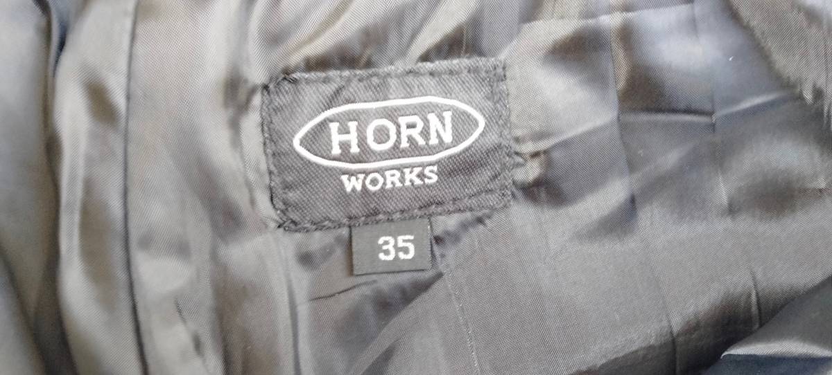 Horn Works ホーンワークス革パンツ　本革 レギュラーフィットレザーパンツ　メンズ　サイズ35　ストレートスタイル _画像6