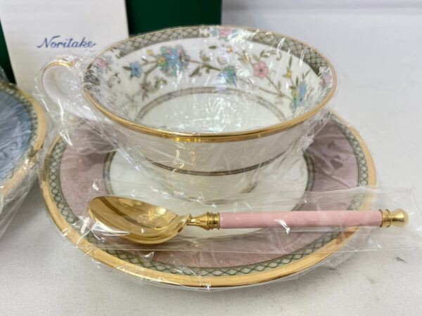 K-P259-K54-56 Noritake ノリタケ ティーセット bone china カップ 口径/約10.5cm 高さ/約6cm ソーサー 幅/約16cm 高さ/約2cm 日本製 ⑦_画像3