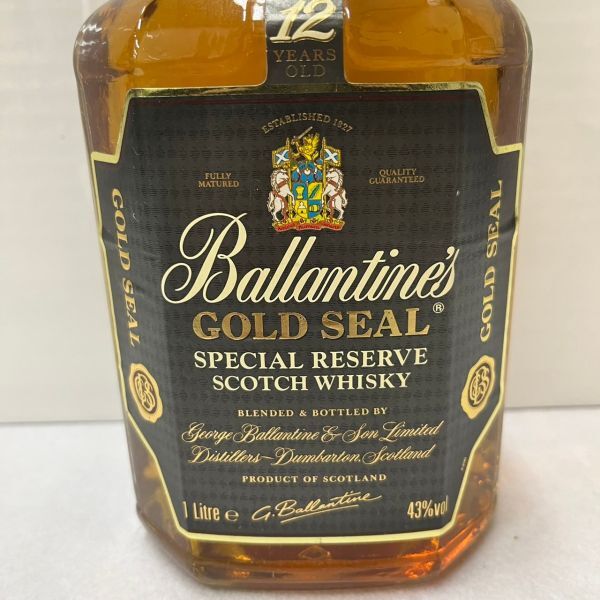 O409-C6-598 BALLANTINE’S バランタイン GOLD SEAL ゴールドシール 12年 SPECIAL RESERVE スコッチウイスキー 1000ml 43％ 未開栓 ③_画像2