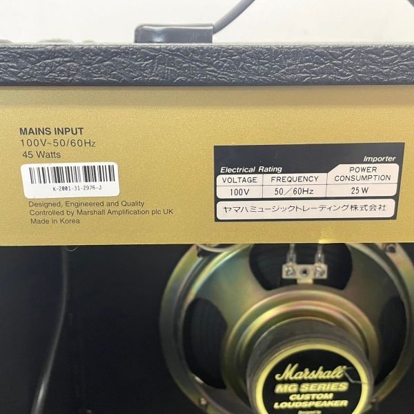 K-P409-K22-5783 Marshall マーシャル オーディオ 音響機材 G15R CD ギターアンプ 通電OK②_画像5