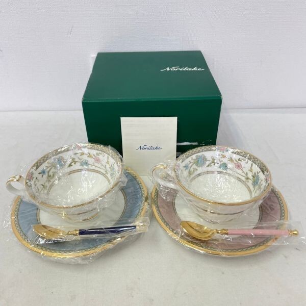 K-P259-K54-56 Noritake ノリタケ ティーセット bone china カップ 口径/約10.5cm 高さ/約6cm ソーサー 幅/約16cm 高さ/約2cm 日本製 ⑦_画像1