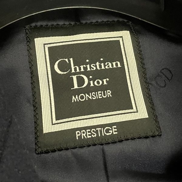 K-Q428-K32-3534 Christian Dior クリスチャンディオール ダブル チェスターコート ロングコート ネイビー 紺色 カシミヤ Lサイズ メンズ⑥_画像3