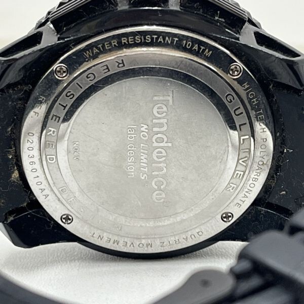 K-Q024-K32-3496◎Tendence テンデンス メンズ腕時計 クォーツ 3針 デイト クロノグラフ 黒文字盤 ブラック ⑤_画像5