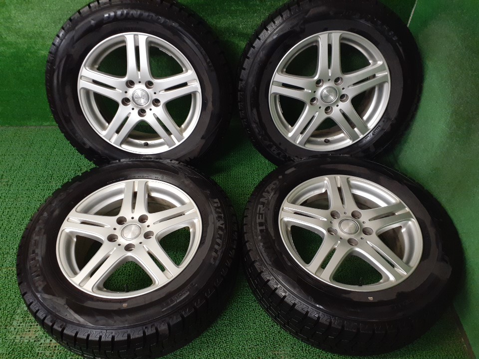 社外DUFACT アルミホイール 16×6.5 +50 215/65R16 バリ溝 冬 ダンロップ ウィンターマックスWM02 4本 売切!!_F02033