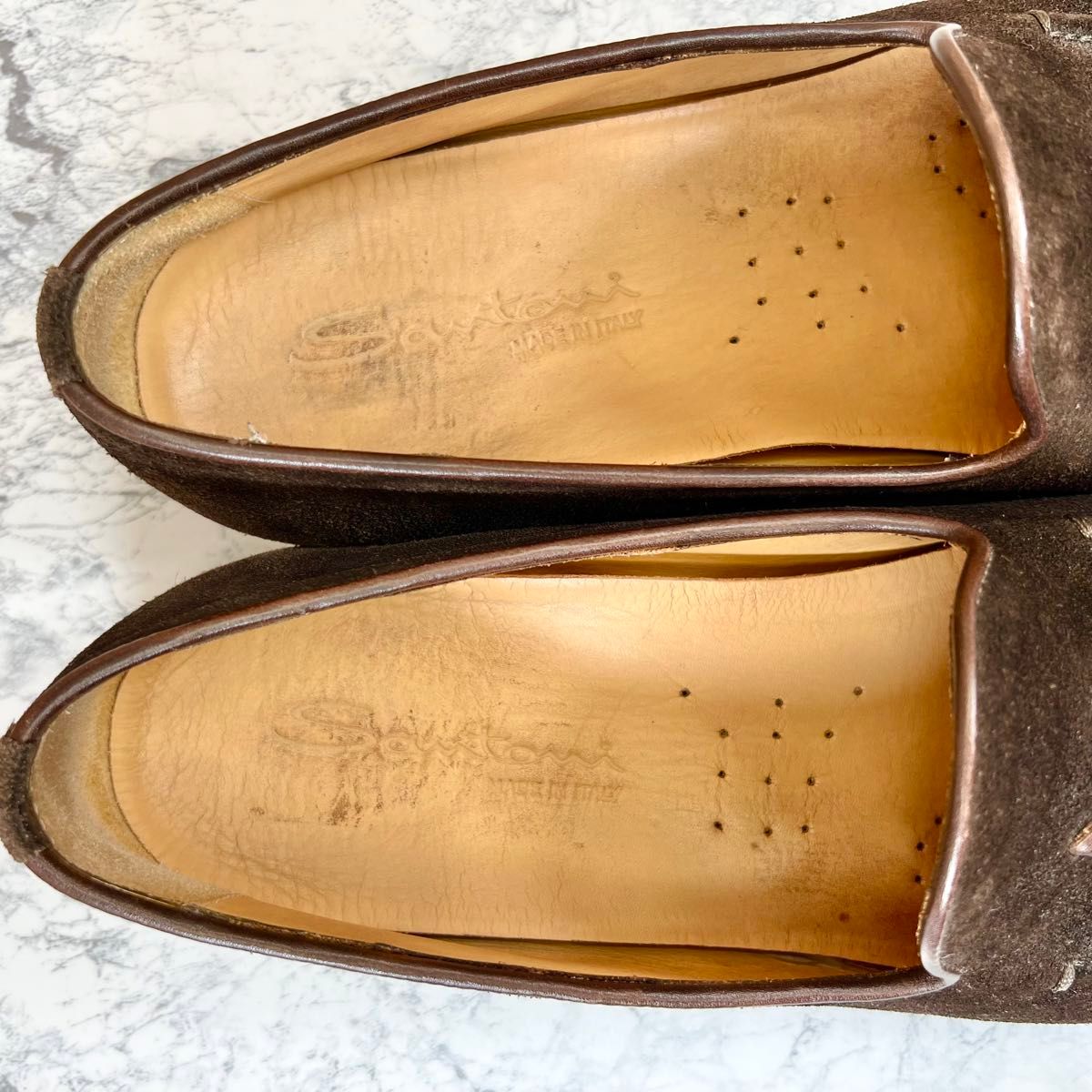 【メンズブランド革靴】サントーニ　スエード　26.0cm　タッセルローファー ブラウン