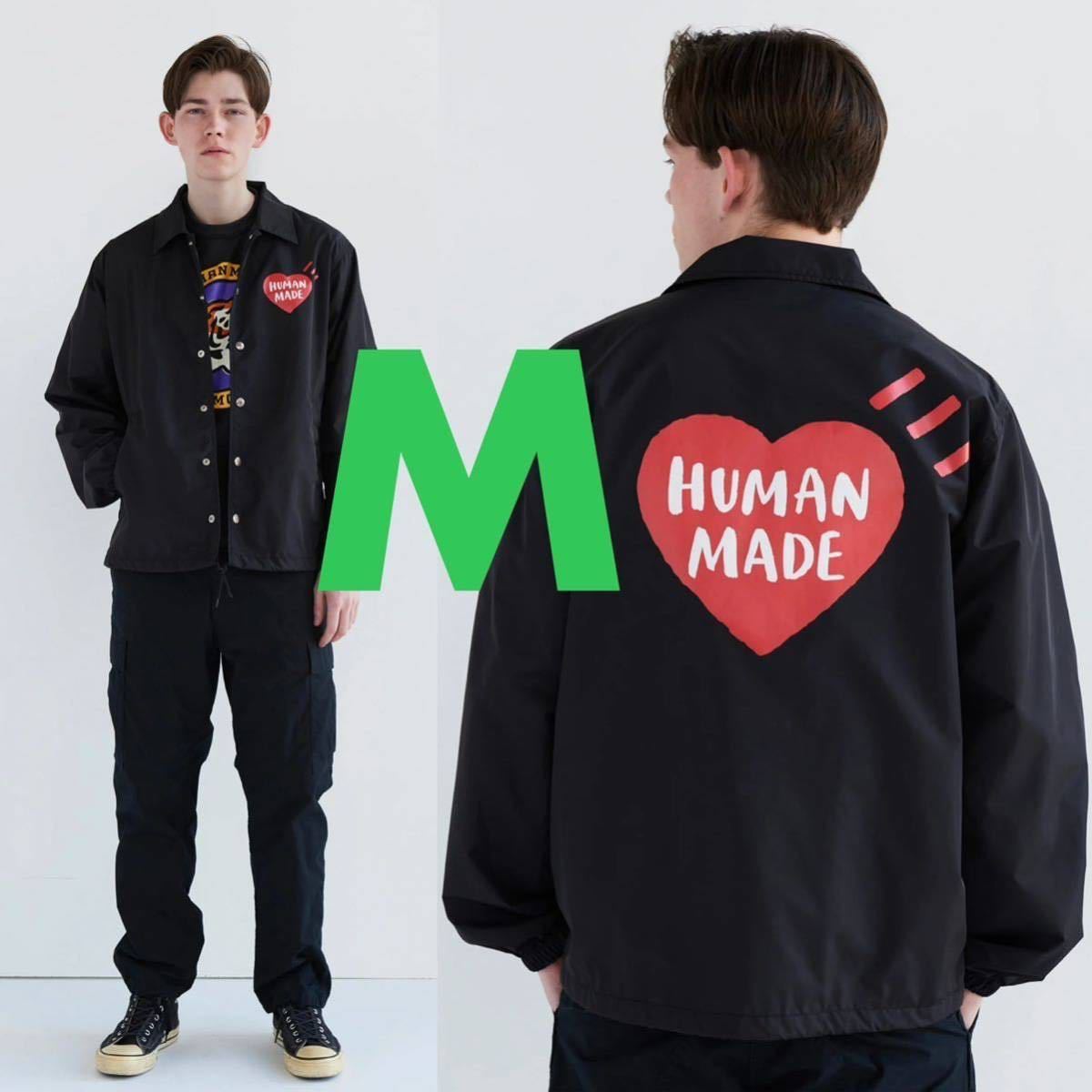 【新品 黒M 24SS HUMAN MADE COACH JACKET】 ヒューマンメイド コーチジャケット ハート ロゴ logo nigo kaws verdy girls don't cry