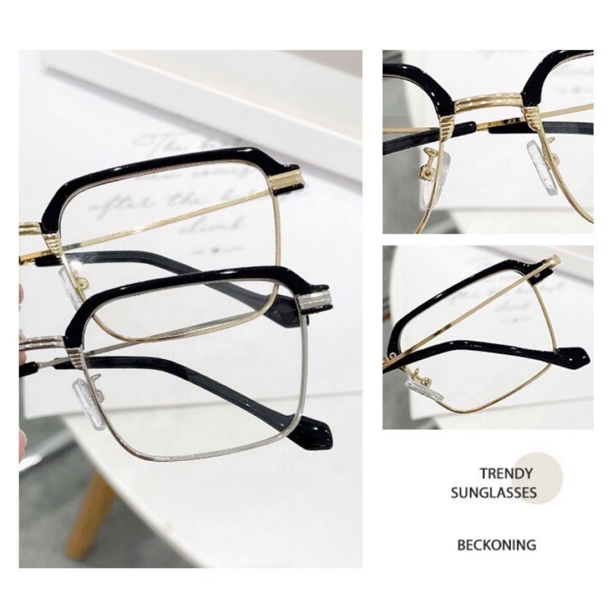 新品 サーモント メガネ ブルーライトカット 伊達眼鏡 パソコン用 メガネ おしゃれの定番 ブラックフレーム