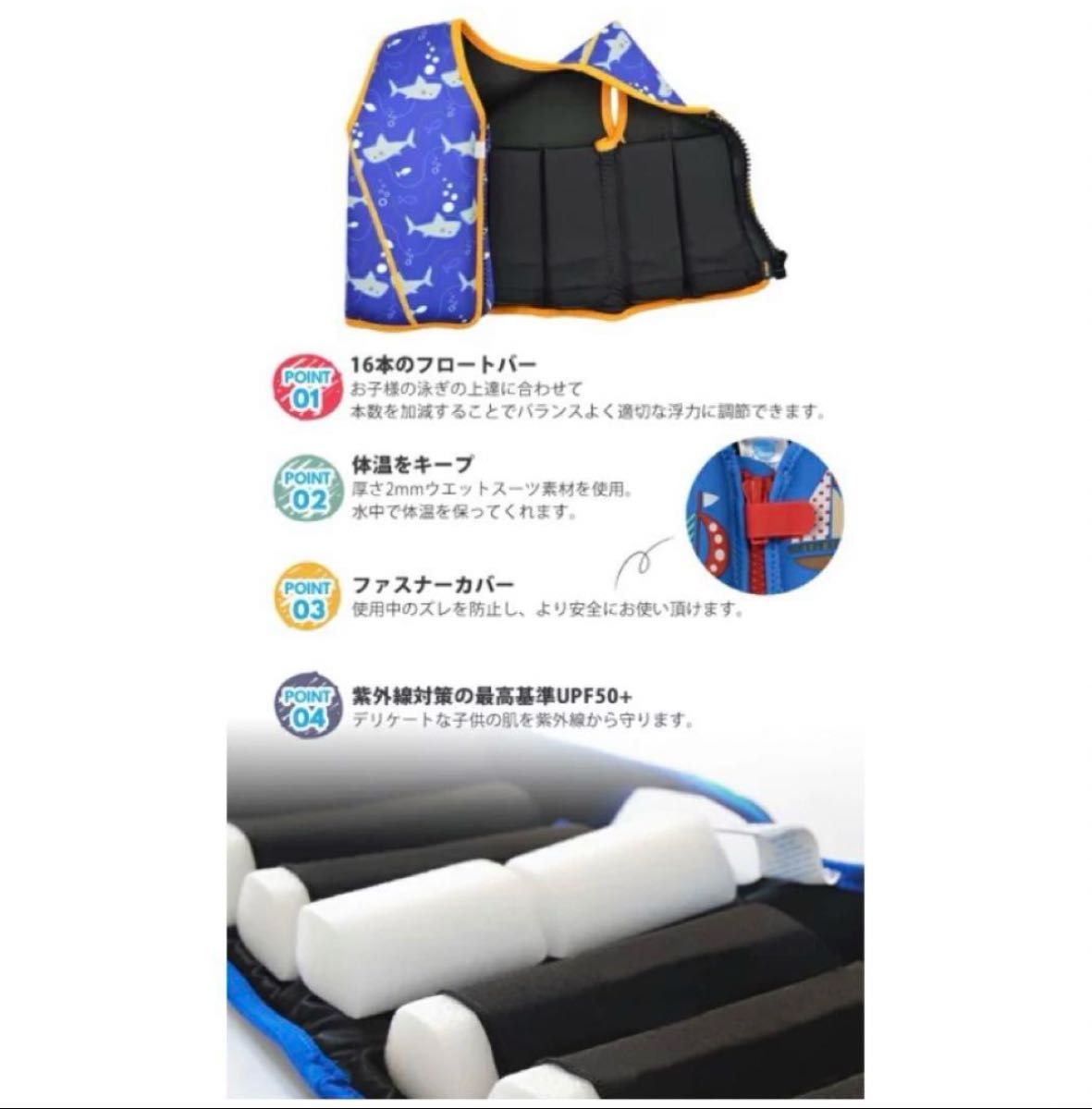 美品 スプラッシュアバウト 浮き具付きベスト 1〜3歳用