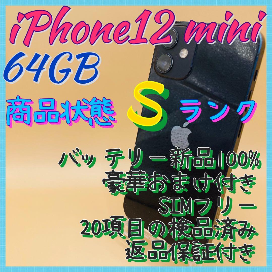 【美品】iPhone 12 mini ブラック 64 GB SIMフリー　本体
