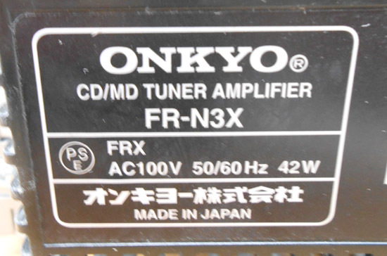 ONKYO stereo CD/ MD component stereo FR-N3X speaker D-N500 remote control less Onkyo with translation Sapporo city west district 