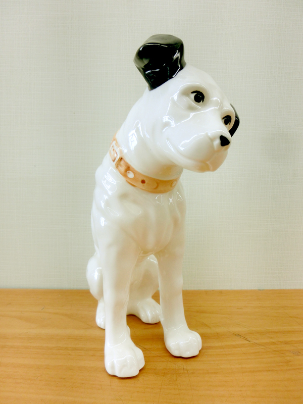 昭和レトロ■Victor ビクター犬 ニッパー犬 高さ 約21.5cm 陶器製 置物 企業物 ノベルティグッズ_画像3